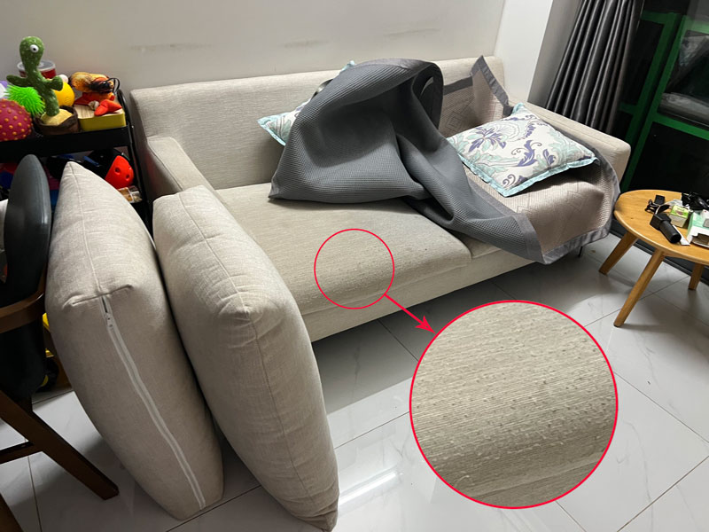 vải bọc sofa bị xù